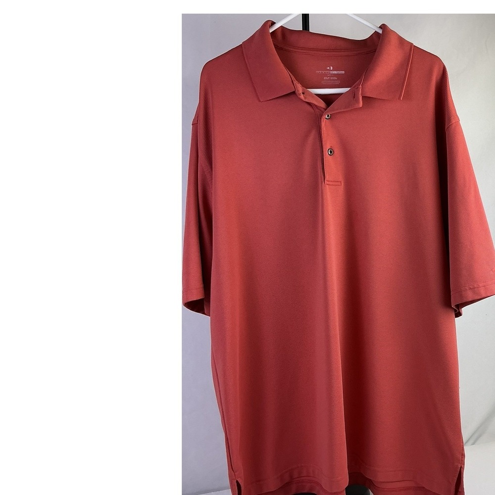 GRAND SLAM Mens Coral Textured Performance Golf‎ Polo Shirt Big Tall 2XL